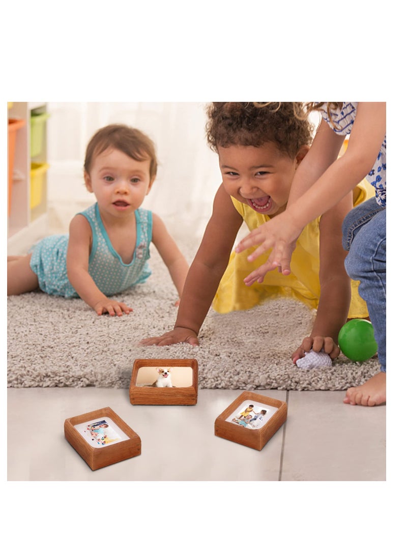 Nature Wood Picture Frame, with Smooth Round, 2x3 picture with opening mat or 3x4 picture without mat, Vertical or Horizontal Display, for Table top for Kids and Baby (Teak) - Image 5